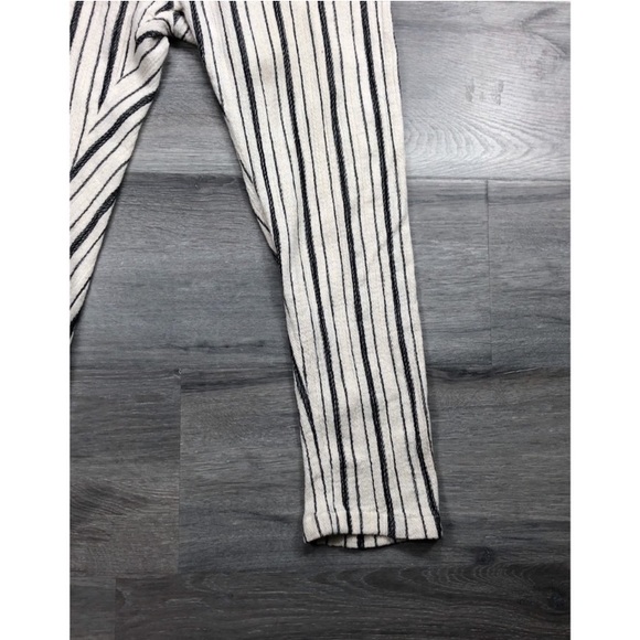NEW ZARA WHITE CREAM STRIPED COTTON LINEN DRESS HAREM ANKLE PANTS SKINNY TROUSER - Picture 2 of 3